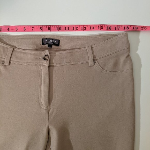 Trisisto Melanie Lyne Cream/Beige Stretch Straight Leg Full Length Pants Size 14 - Picture 13 of 13